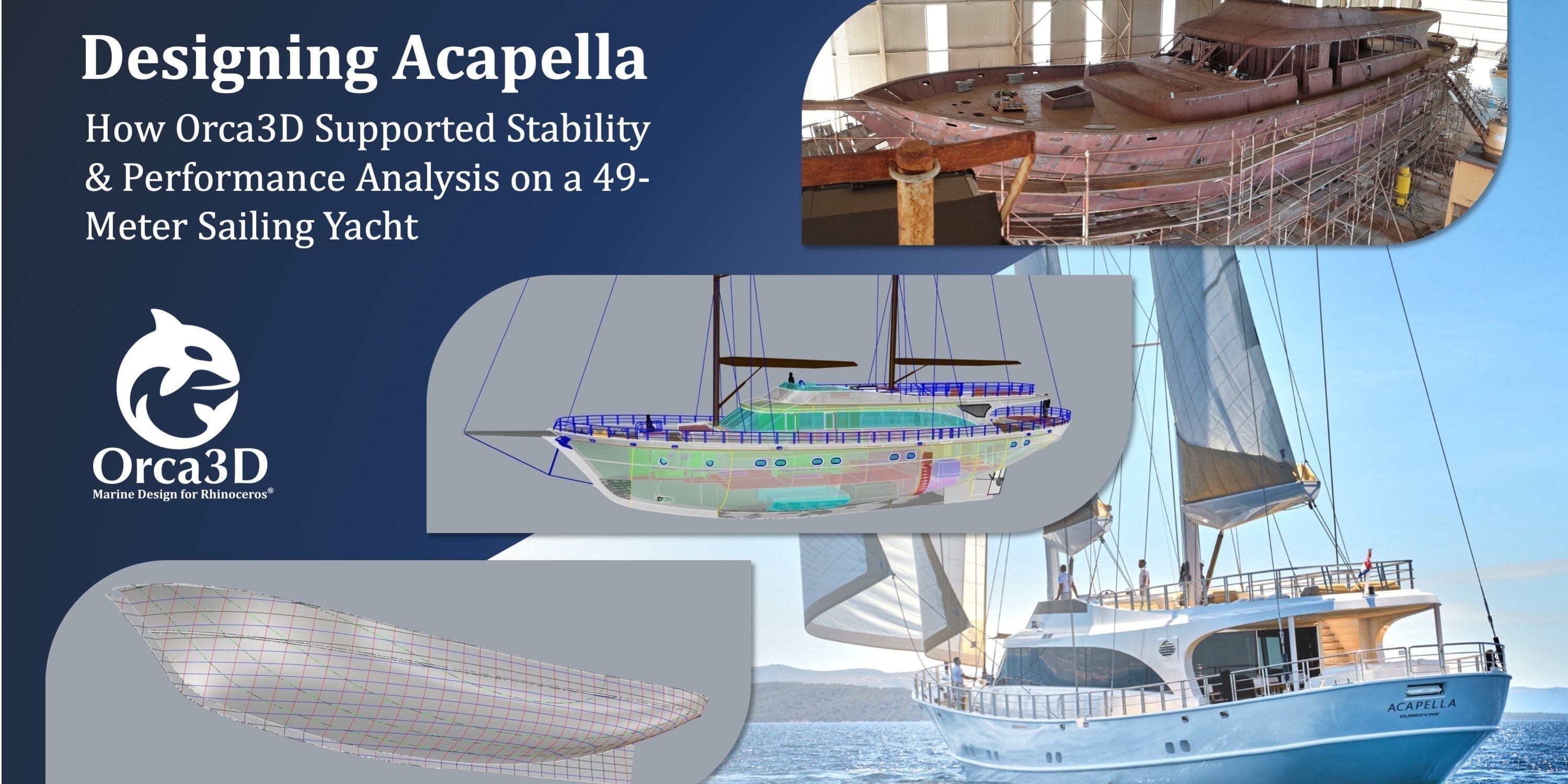 Designing Acapella: How Orca3D Supported Stability and Performance Analysis on a 49-Meter Sailing Yacht 