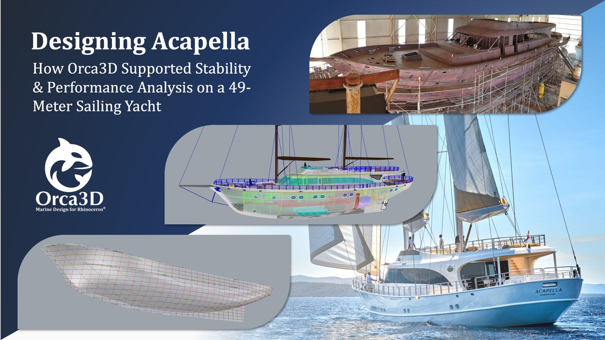 Designing Acapella: How Orca3D Supported Stability and Performance Analysis on a 49-Meter Sailing Yacht 